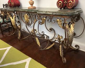 Wonderful Iron & Marble Console Table
