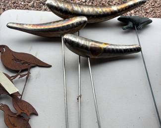 Outdoor Coyote, Bunny, Swimming Koi, Quail, Flowers and artifacts