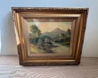 George Willis-Pryce, (1866-1949) landscape with mountains in background, oil on canvas