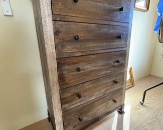 Queen Bedroom Suite - Headboard, Frame, Mattress (new), Nightstand, Dresser and Bookcase