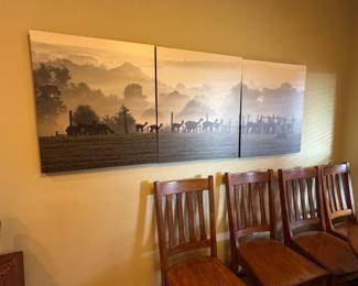 Quality Wood Dining Table and 6 Chairs with Matching Buffet