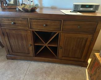 Quality Wood Dining Table and 6 Chairs with Matching Buffet