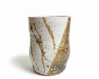 Studio Pottery Vase with Abstract Glaze