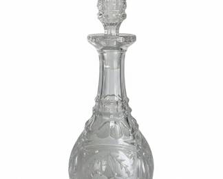 Crystal Decanter with Stopper and Fan-Shaped Top