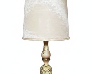 Vintage Hand Painted Porcelain Floral Table Lamp