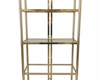 Vintage Brass and Glass Etagere Shelf Unit