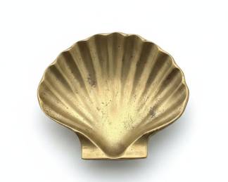 Vintage Brass Scallop Shell Dish