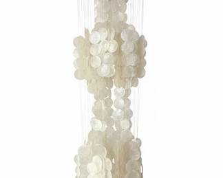 Verner Panton Style Capiz Shell Chandelier