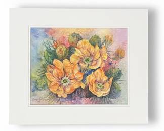 Watercolor Painting of Orange Flowers by Nancy R. Gonzalez
