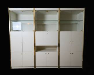 Renato Zevi Style Display Cabinet with Brass Accents