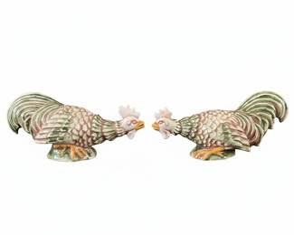 Fitz & Floyd Lantana Rooster and Hen Figurines