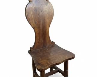 Carved Walnut Hall Chair