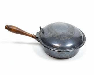 Vintage Silver-Plated Silent Butler Crumb Catcher with Wooden Handle