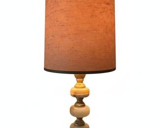 Vintage Onyx and Brass Table Lamp