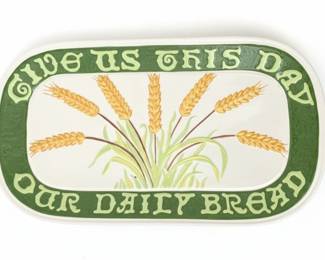 Holland Mold "Give Us This Day Our Daily Bread" Ceramic Plaque