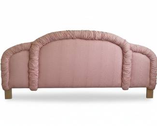 Pink Upholstered Headboard with Ruffled Trim (KING SIZE)
