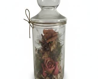 Victorian Style Dried Flower Arrangement in Apothecary Jar