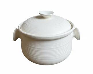 White Ceramic Casserole Dish with Lid