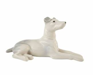 White Porcelain Greyhound or Whippet Figurine