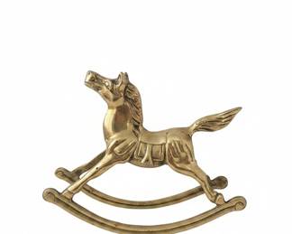 Brass Rocking Horse Figurine