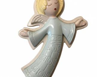 Mid-Century Ceramic Angel Wall Plaque