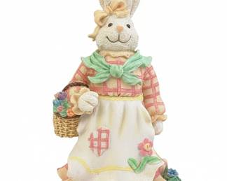 Easter Bunny Figurine with Basket