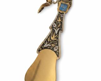 Enamelled Souvenir Shoe Horn with Coat of Arms