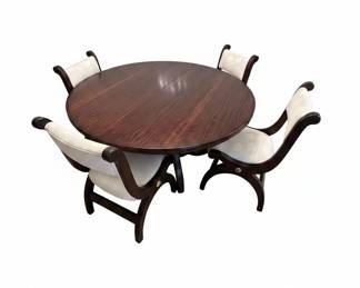 Mahogany Dining Table and 6 Chairs & Leaf