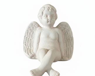 Vintage "Ready to Paint" Ceramic Bisque Cherub Figurine