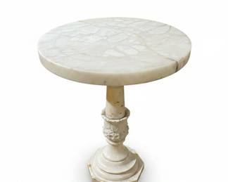 Antique Victorian Walnut Marble Top Parlor Table