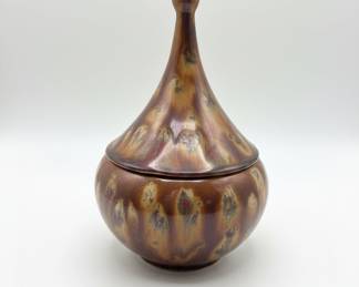Mid-Century Drip Glaze Ceramic Urn