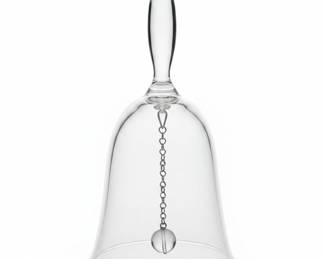 Princess House Crystal Bell with Heart Chain and Orb