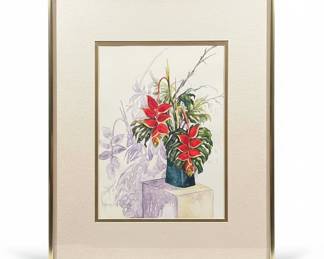 Heliconia Watercolor Painting by Nancy R. Gonzalez
