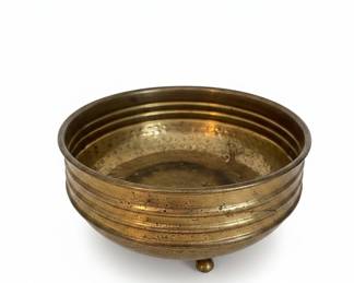 Hammered Brass Urli Bowl with Feet