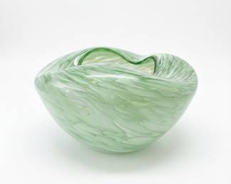 Murano Style Art Glass Swirl Bowl