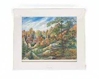 Southwestern Landscape Watercolor Painting by Joan Bruder