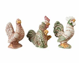 Ceramic Rooster Figurines (Set of 3)