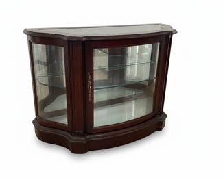 Bombay Company Dark Wood Curved Glass Display Cabinet