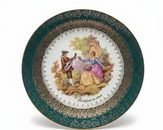 Limoges Fragonard Courting Couple Decorative Plate