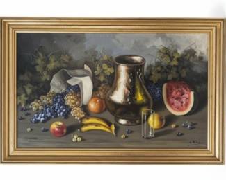 Still Life with Fruit and Vase Oil Painting
