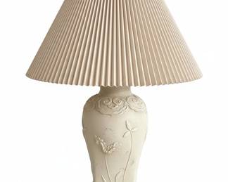 Vintage Dayle Rushall Ceramic Table Lamp with Floral Motifs