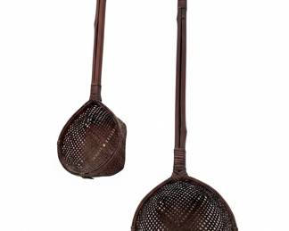 Vintage Bamboo Woven Strainer Ladles