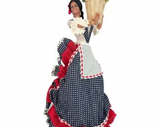 Vintage Marin Chiclana Doll: Spanish Flamenco Dress, Grapes Basket