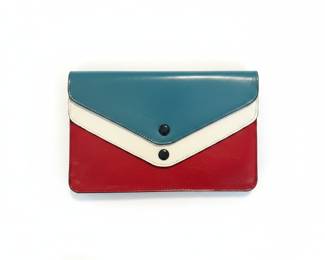 Celine Tricolor Leather Envelope Clutch