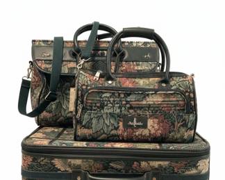 Vintage Atlantic Floral Tapestry Luggage Set