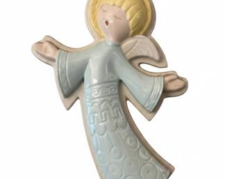 Mid-Century Ceramic Angel Wall Plaque