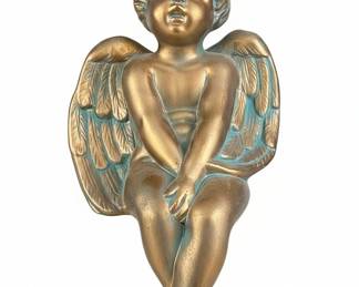 Gilded Cherub Figurine with Patina