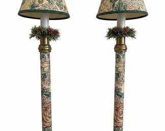 Pair of Floral Table Lamps