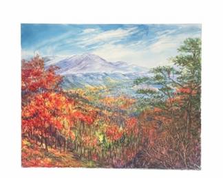 Autumn Landscape Watercolor by Nancy R. Gonzalez