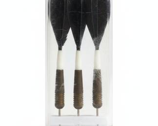 Vintage Brass Darts Set with Feather Flights